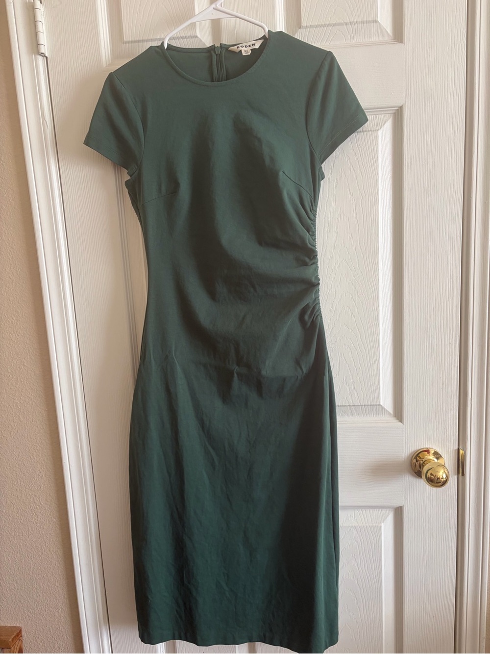 Boden Forest Green Short Sleeve Sheath Dress , size 4